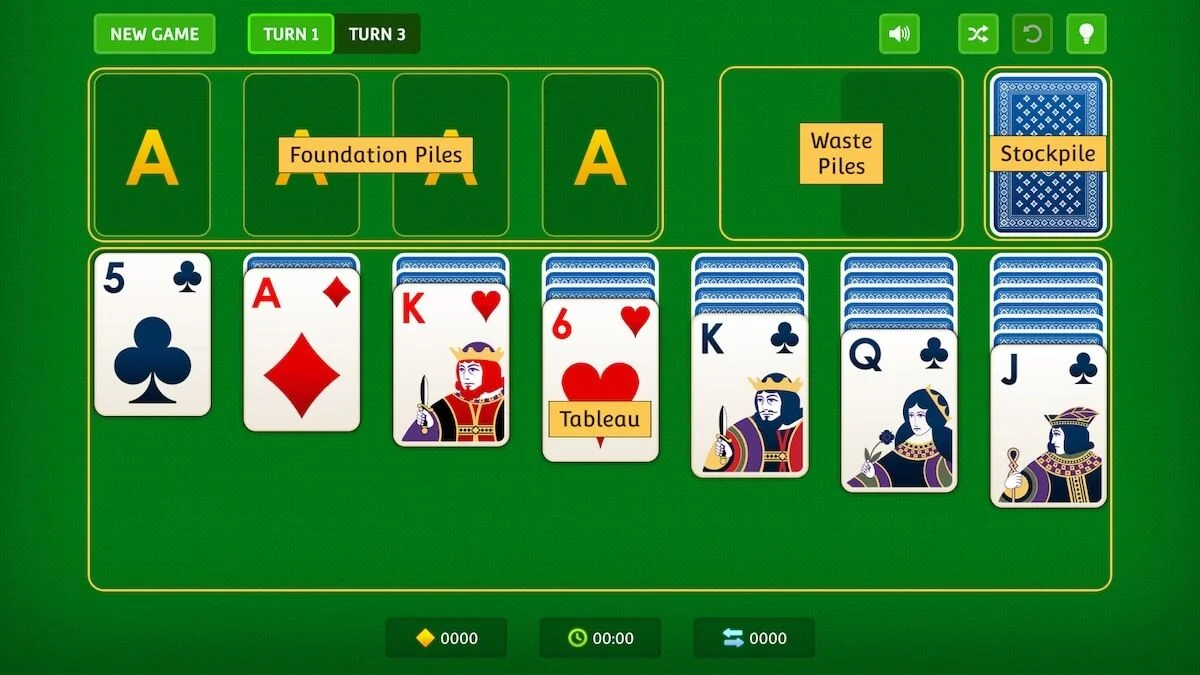 Solitaire turn one