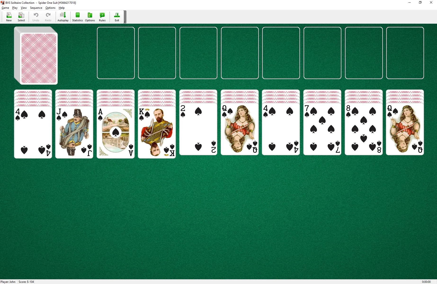 Spider solitaire 247 1 suit
